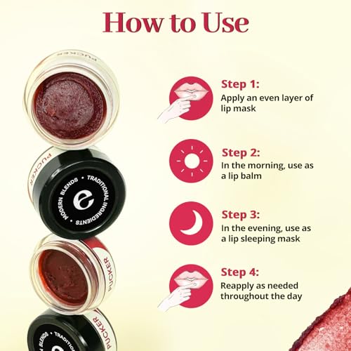 ENN Hydrating Tinted Lip Mask For Dry & Chapped Lip With Strawberry, Shea Butter & Hyaluronic Acid | Helps in Brightening Dark Lips, Hydrates & Moisturizes Dry Lips | For Men & Women, 7g