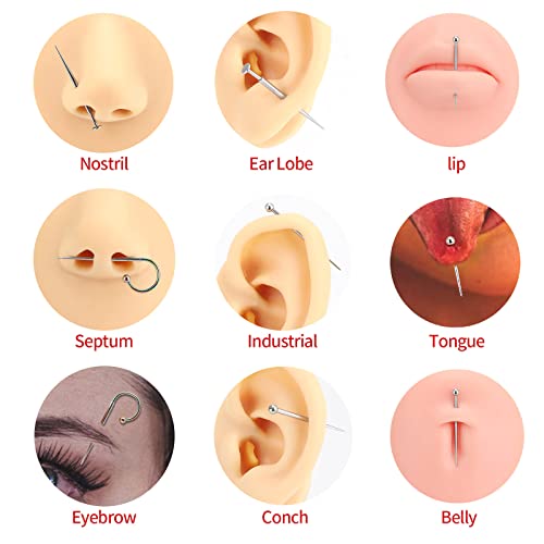 YOFANST 6pcs Piercing Taper Insertion Pins 14G 16G External Threadless Internal Bar Body Piercing Kit Assistant Tool