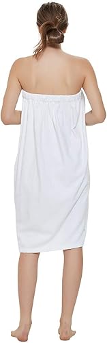 Miniatura 6 de TOPTIE Toalla de baño de toalla de algodón para mujer, color blanco, talla SM