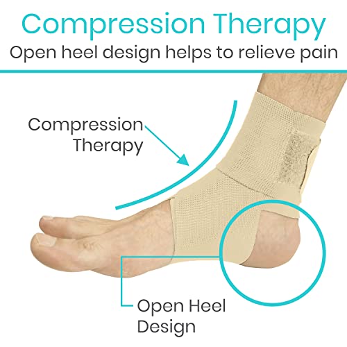 Vive Ankle Wrap (2 Pack) - Strap Heel Brace Stabilizer For Sprained Foot - Breathable, Soft, Firm Compression Sport Sleeve For Swelling - Adjustable Nonslip Elastic Support For Tendonitis (Women, Men) #TOP4