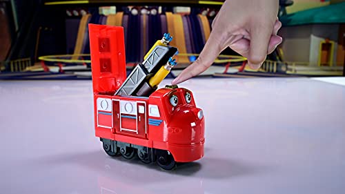 Chuggington EU890101 Pop Wilson | Surprise Transformation Train Toy, Free-Rolling Wheels | 5 Inch Scale | Ages 3 & Up, Red