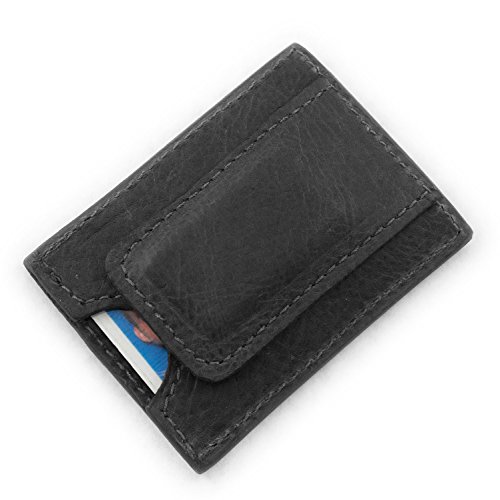 Genuine Bison Buffalo Leather Magnetic Money Clip 3 Card Wallet3