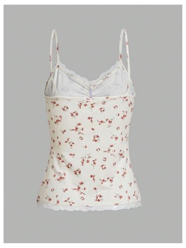 SOLY HUX Women's Y2k Floral Print Camisole Fairy Cute Lace Trim Cami Top Coquette Summer Vest Tops2