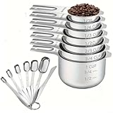 Photo Gallery niceminiwall set di 14 misurini e cucchiai in acciaio inox con segni incisi in millilitri e tazze per misurazioni accurate di cottura e cottura, Photo Gallery niceminiwall set di 14 misurini e cucchiai in acciaio inox con segni incisi in millilitri e tazze per misurazioni accurate di cottura e cottura,