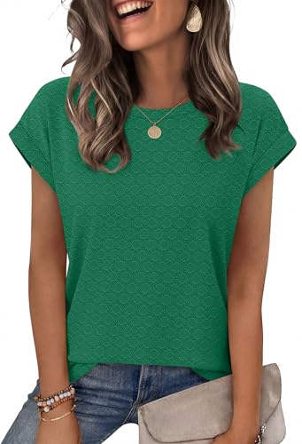 Image of Alaroo Womens Summer Tops Short Sleeve Shirts Crew Neck Tshirt Cute Trendy Tunic Blouses (S-3XL)
