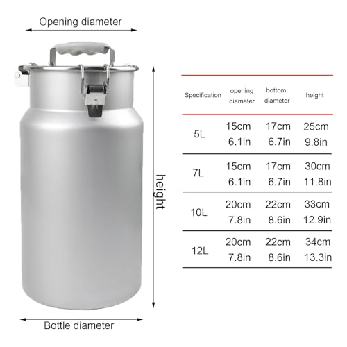 Pot à lait de pays en acier robuste 7L au design rétro durable