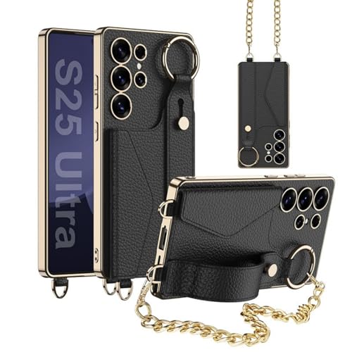 Coque Samsung S25 Ultra antichoc haut de gamme avec chaîne et anneau intégré