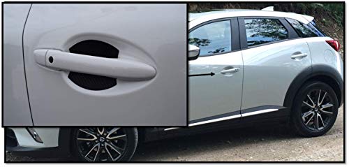 Cupeez for Cars Carbon Fiber Auto Accessory Car Door Handle Scratch Cover Guards Protector Fits Mazda 3 (4pk)