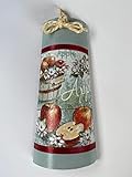 tejas decoradas navideñas Producto artesanal Teja decorativa para la cocina con adorno de manzanas