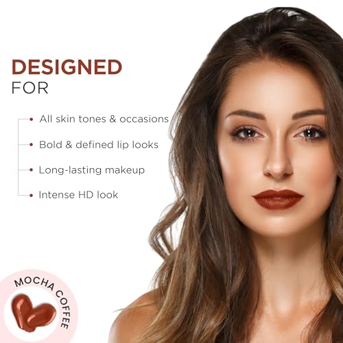 Image of Oshea Colors Long Lasting High Definition Liquid Lipstick | Smudgeproof & Ultra Pigmented Lip Color | Enriched with Vitamin E - (Mocha Coffee 02) 2.6ml