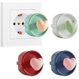 THQAE 4 Pcs copri prese bambini, copri presa elettrica, copri prese elettriche, prese di tipo F, contenitore decorativo in silicone, copertura antipolvere, prese decorative, coperture antipolvere