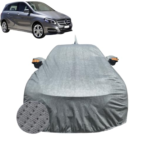 Image of Car Cover for Mercedes-Benz B Class (2012-2020) | 100% Waterproof Cover with Reflective Mirror Pockets | Dustproof, Scratchproof, Heatproof B Class Car Cover |Soft Cotton Lining| Grey