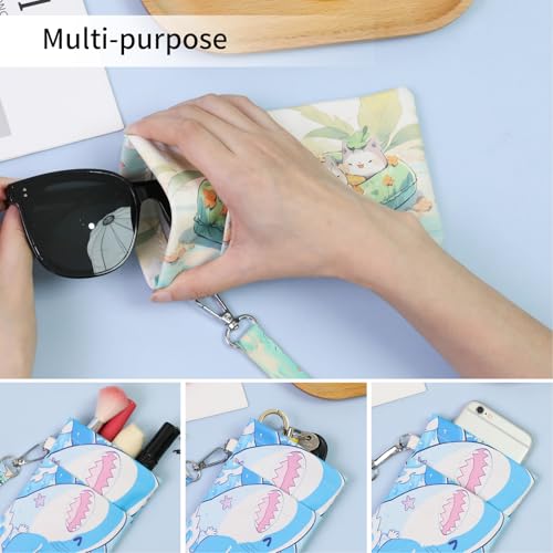 Image of Double Eyeglass Case Soft Dual Glasses Case for Women Men Travel Squeeze Top Sunglasses Cases Eyeglasses Pouch