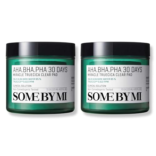 Image of SOME BY MI AHA BHA PHA 30 Days Miracle Truecica Clear Pad - Pack of 2 - Korean Exfoliating Centella Face Toner Pads - Gently Clears Impurities, Refines Pores & Smooths Skin Texture - Korean Skin Care
