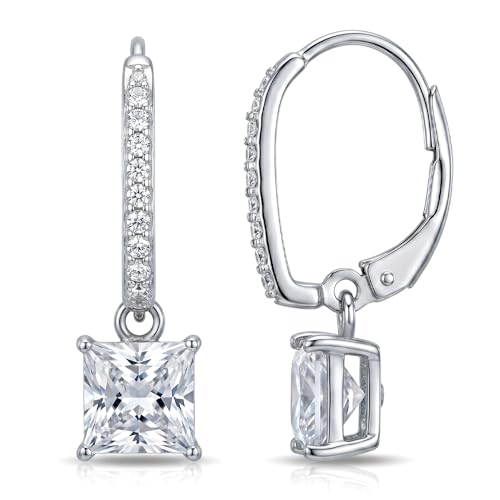 Image of TRUESILVER ACPL 925 Sterling Silver Cubic Zirconia Earrings for Women & Girls | BIS Hallmarked Drop Dangle Leverback Style | Elegant Jewelry Gift for Women