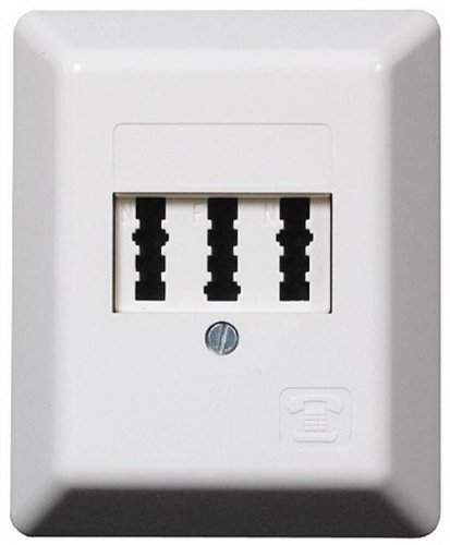 Toma de conexión TAE NFN, montaje en superficie, 1 teléfono, 2 fax o AB