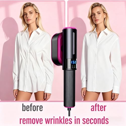 Image of 2 in 1 Travel Steamer Iron for Clothes,1200W Portable Handheld steamer for clothes, One-Button Switch, Fast Heat-Up, Quick Wrinkle Removal, Dry & Steam Ironing,110V(Black)