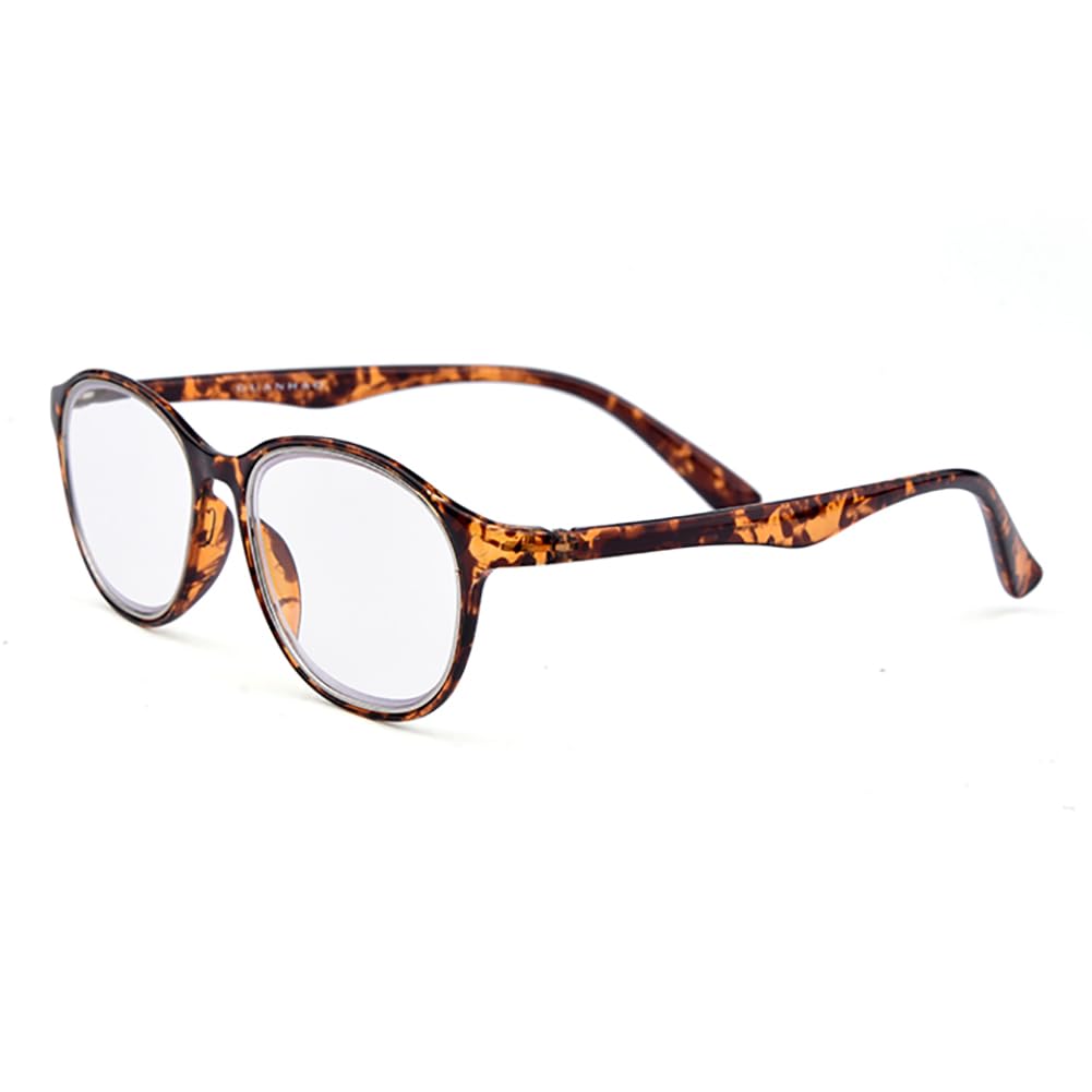 Lesebrille mit Blaulichtfilter für Damen und Herren, modischer TR90-Rahmen, Computer-Lesebrille, blendfreie Brille gegen Augenüberanstrengung, Schwarz, 2,0 x (Tee 1,0 x)