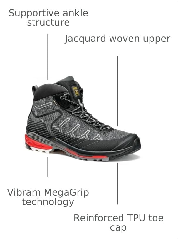 Image of ASOLO Men's Falcon EVO Jacquard GV Outdoor Hiking Boots | Textile Upper, Waterproof Breathable Lining & Rubber Outsole