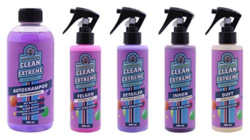 CLEANEXTREME - Set de Limpieza de Coche, Aroma de Burbujas pequeñas, Limpiador de Coches y Productos de Cuidado