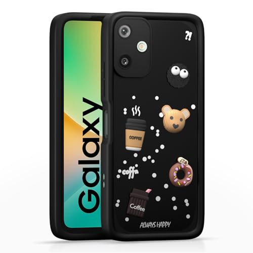 Image of Pikkme Back Cover for Samsung Galaxy F06 5G / M06 5G | Cute Fun Cartoon 3D Bear Silicone Full Body Protection Bumper Cover (Black)