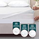 Zippered Mattress Encasement Full XL Size Waterproof Mattress Protector, Absorbent Six-Sided Breathable & Noiseless Mattress Cover, Fits up to 12'' Mattresses - Image 6