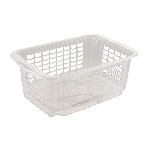keeeper Panier de Rangement avec Système d'Empilage/Emboîtage, Taille M, 40 x 25 x 15 cm, Fritz, Natural Transparent