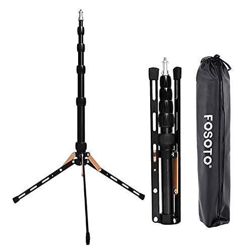 FOSOTO 48Pulgadas/123Cm Soporte para Iluminación Fotografía Trípode de Luz Trípode Proyector Ajustable y Plegable para Reflector Softbox Luces Paraguas Flash con Bolsa de Transporte