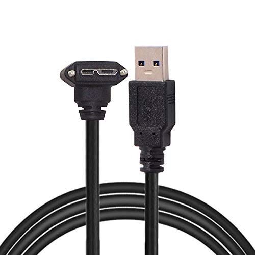 CY 5m 16Ft 90 Degree Down Angled Micro USB Screw Mount to 3.0 Data Cable for Industrial Camera (5m, Down Angled) - Image 3
