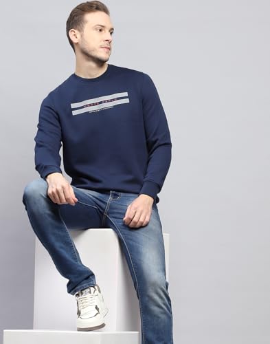 Image of Monte Carlo Mens Regular Fit Full Sleeve Round Neck Solid Winter Sweatshirt