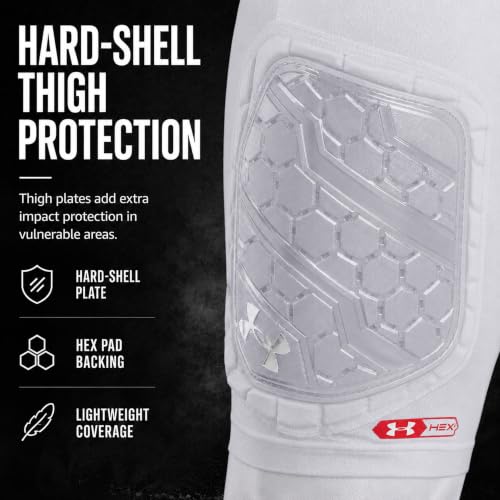 Under Armour Gameday Pro 5-Pad Football Girdle for Boys, Girdle for Football Players, White, Small - image 3
