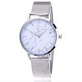 2 PCS Frauen Marmorierung Mesh-Gurt-Uhr (schwarz)