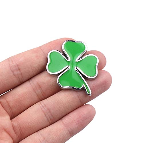 1 PC Verde del trébol del día Placa For trébol de Cuatro Hojas Chrom Metal Car Styling Etiqueta engomada del Emblema del Amor de Healty Símbolo Afortunado (Color Name : A)