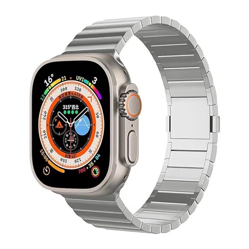 synsing for apple watch バンド チタニウム製 アップルウォッチ バンド series Ultra3/Ultra2/Ultra/10/9/8/7/6/5/4/3/2/1 チタン製互?ベルト 軽量 錆びにくい 傷付きにくい マグネット式