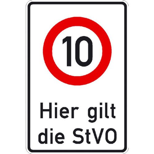 Preisvergleich Produktbild Hier gilt die StVO, Höchstgeschwindigkeit 10 km / h, 60x90 cm
