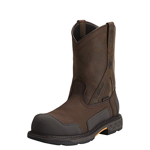 Ariat Men's Overdrive XTR Pull-on H2O Composite Toe Work Boot, Brown Cordura/Oily Distressed Brown,