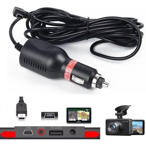 Car Power Cable for Drive Recorder, 12V/24V/11.6V/23.2V, 3500mA Cover