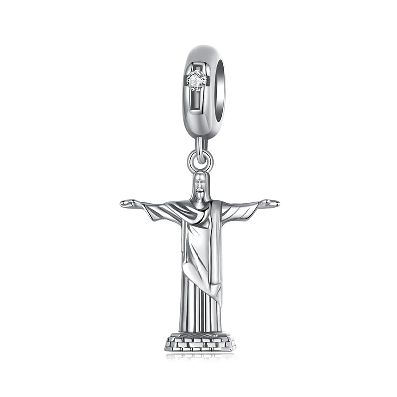 Charm Cristo Redentor colgante plata 925 para pulsera abalorios viaje