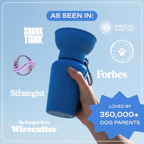 Image of Springer Flip Dog Water Bottle | Portable Drinking Feeder with Foldable Food-Grade Silicone Bowl | One-Hand Squeeze & Leak-Proof | BPA-Free 20oz | Walking, Hiking & Camping | Puppy Essentials