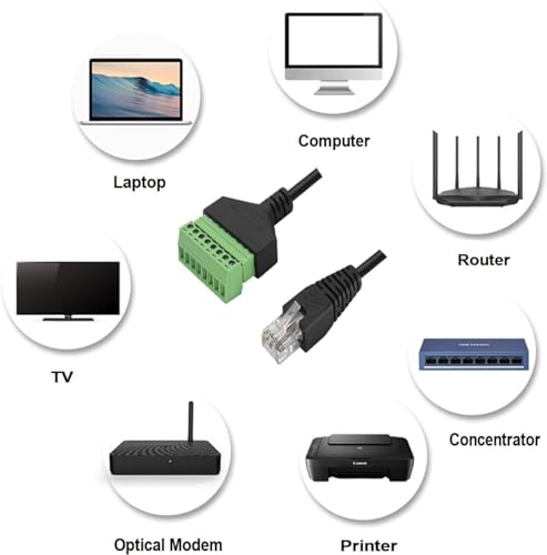 Adaptadores RJ45 Macho a Terminal Tornillo 10 Piezas miniatura 6