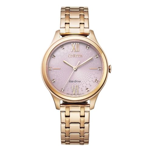 Citizen Damen Analog Eco-Drive Uhr mit Edelstahl Armband EM0503-75X