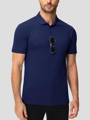 3 Pack Polo Shirts for Men Golf Performance Moisture Wicking Breathable Athletic Polyester Work Sport Polos4