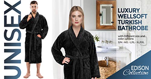 American Soft Linen Warm Fleece Robe, Mens and Womens Robe Fuzzy, 1 Piece Unisex Plush Adult Bathrobe for Bathroom4