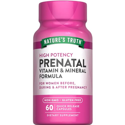 Natures Truth Prenatal Vitamins With Folic Acid | 60 Capsules | Non-GMO & Gluten Free Supplement
