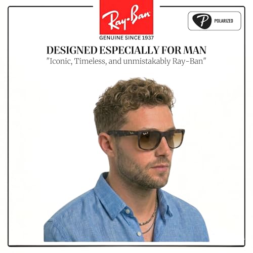 Image of Ray-Ban RB4165 JUSTIN CLASSIC Square Shaped Sunglasses for Men with Official RAYBAN Eyewear Kit