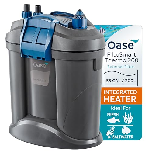 Oase FiltoSmart Thermo 200 Canister Filter for Aquariums &ndash; Quiet, Space-Saving External...