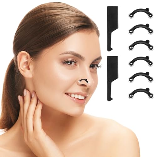 6 Pairs Nose Shaper, Nose Lifter Noses Lifting for Rhinoplasty Shaping, Noses Clips Nose Shaper Inserts No Pain Invisible Nose Up Inserts Lifting Clip Straightening Beauty Kit Women Men, 3 Size