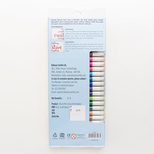 Camlin Kokuyo Brush Pens, 24 Shades (Multicolor) - Image 4