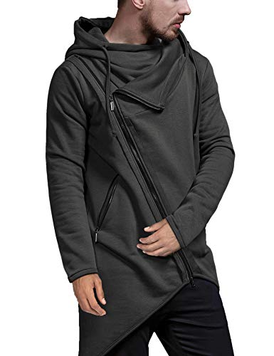 COOFANDY Men's Long Length Hooded Casual Pullover Sweatshirt Hipster Hoodies