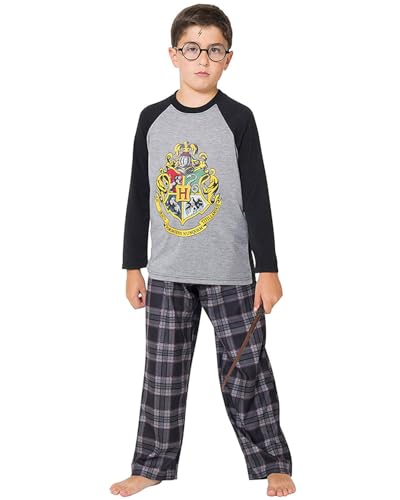 Vêtement de nuit Harry Potter ensemble pyjama raglan blason de Hogwarts Intimo grands garçons 10/12